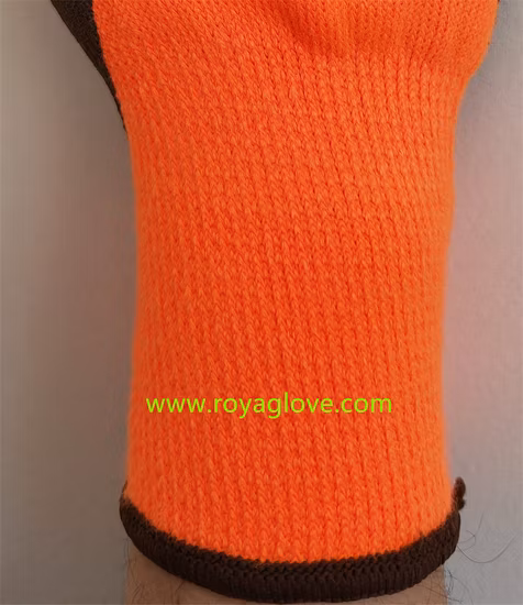 7gauge acrílico Terry Liner Luvas Luvas revestidas de areia de látex/Anti